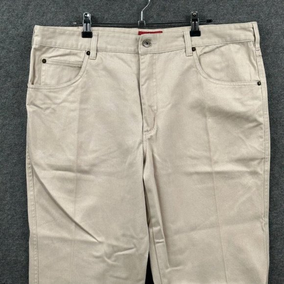 Thomas Cook Pants Mens 38 Tan Beige Western Designer Straight Casual Chino - Picture 2 of 11